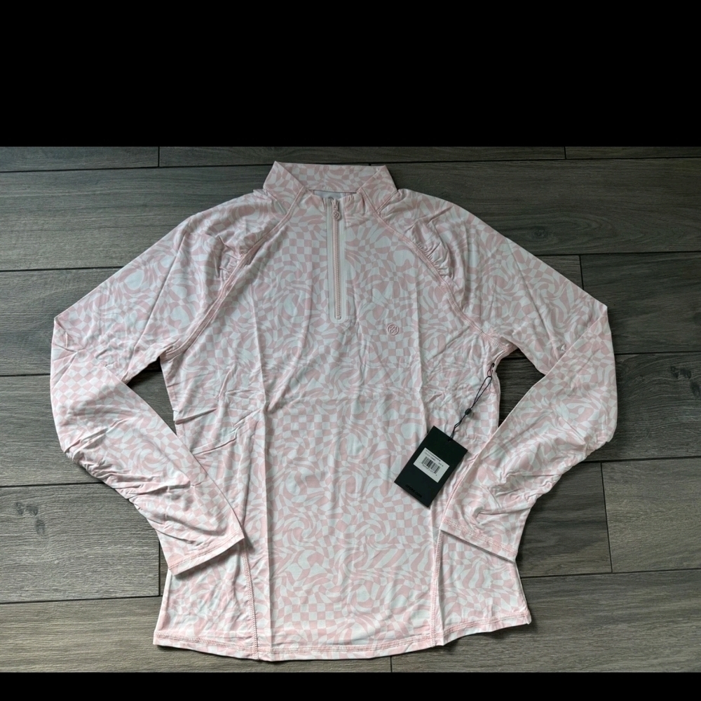 G/fore Womens Pink Distorted Cooling Golf Longsleeve Size L - Picture 6 of 10
